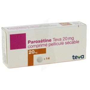 Paroxetine Teva 20 Mg, Comprimé Pelliculé Sécable