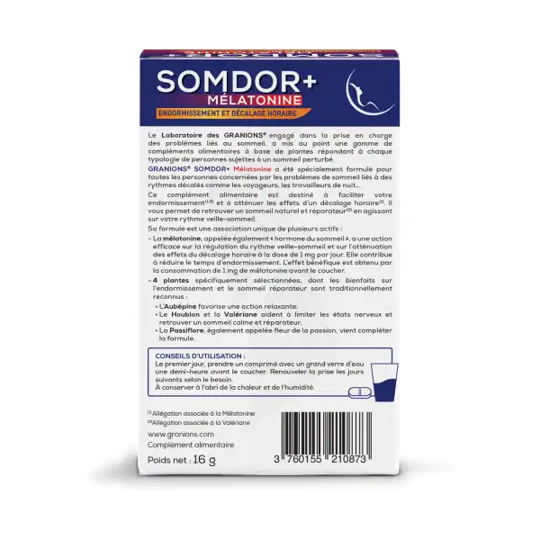 Granions Somdor+ Mélatonine Comprimés B/15