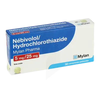 Nebivolol/hydrochlorothiazide Viatris 5 Mg/25 Mg, Comprimé Pelliculé à Abbeville
