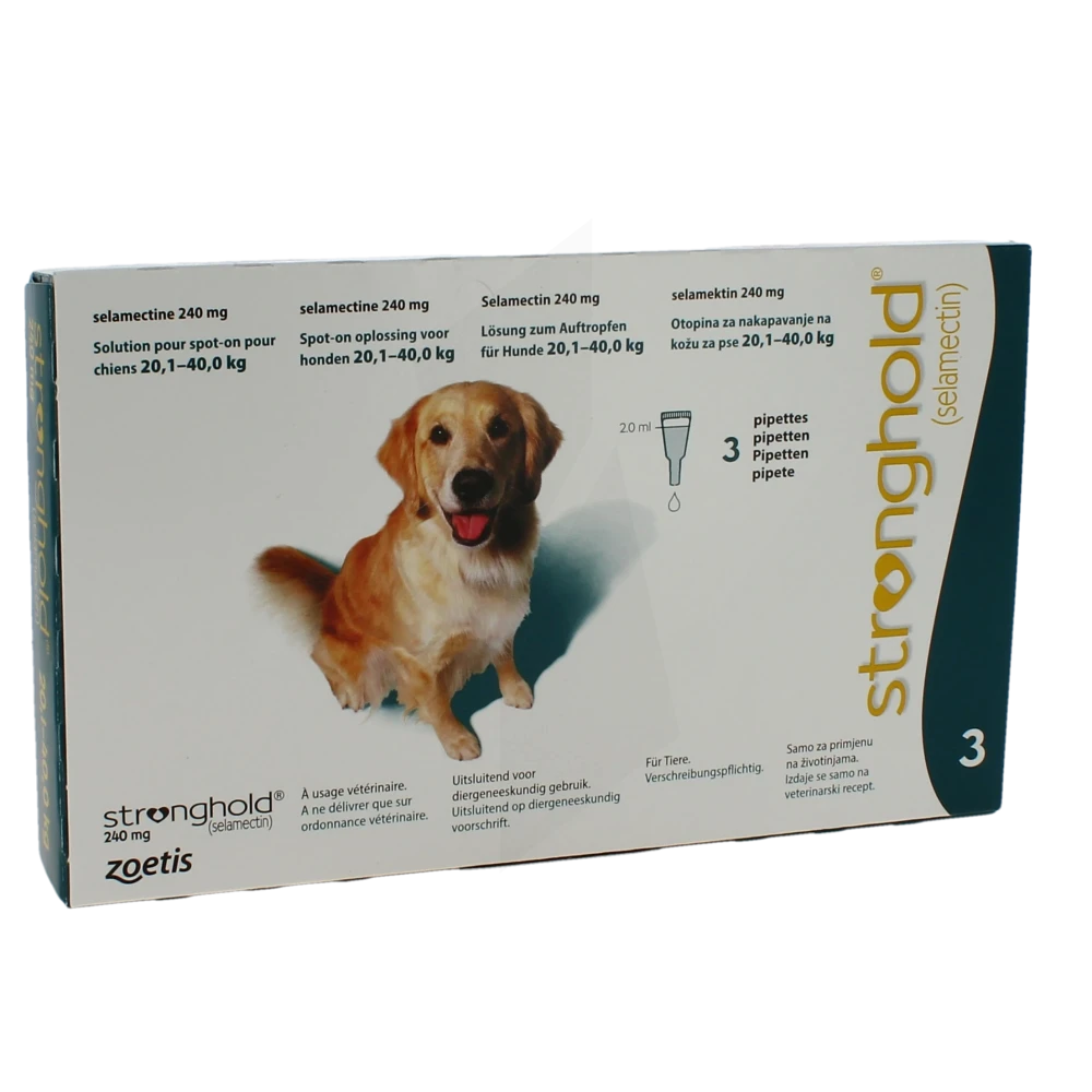 Stronghold 240 Mg Solution Pour Spot-on Pour Chiens 20,1 - 40,0 Kg, Solution Pour Spot-on