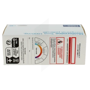 Metformine Teva 1000 Mg, Comprimé Pelliculé