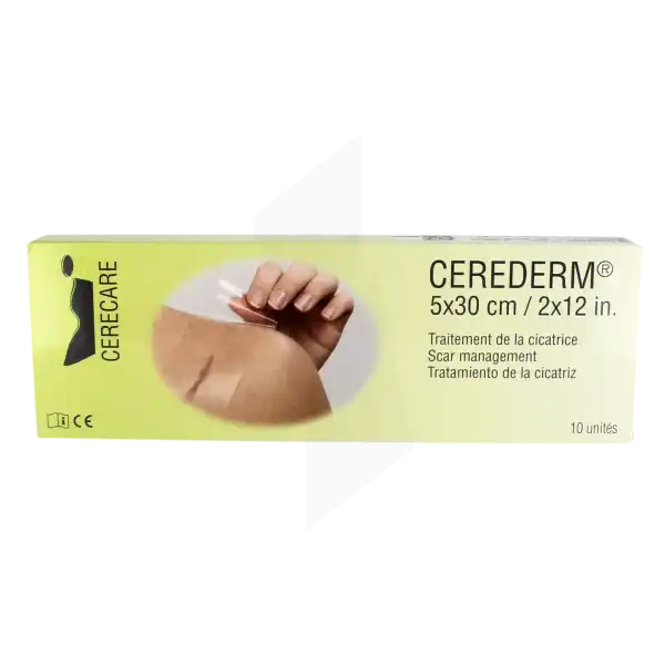 Cerederm Pansement Siliconé Cicatrice Réutilisable 5x30cm B/10