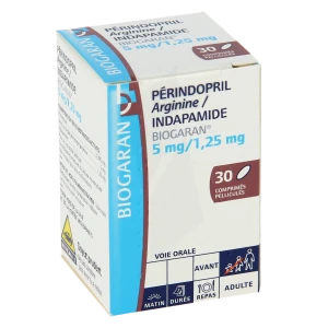 Perindopril Arginine/indapamide Biogaran 5 Mg/1,25 Mg, Comprimé Pelliculé