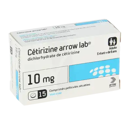 Cetirizine Arrow Lab 10 Mg, Comprimé Pelliculé Sécable à LA TREMBLADE