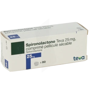 Spironolactone Teva 25 Mg, Comprimé Pelliculé Sécable