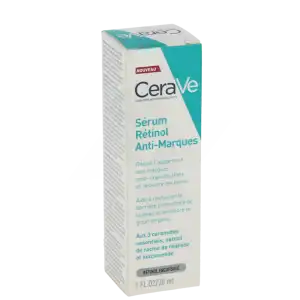 Cerave Sérum Rétinol Anti-marques Enrichi Au Rétinol Encapsulé Et Aux 3 Céramides Essentiels Pour Peaux à Imperfections Avec Des Marques Post-acné (hyperpigmentation Post-inflammatoire Ou Pih) Tube/30ml à Saint-Jean-du-Falga