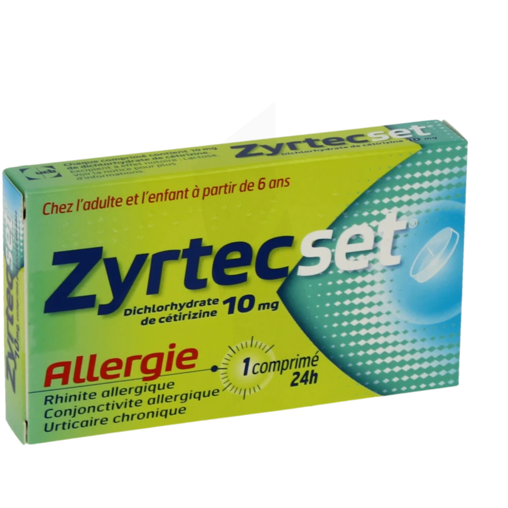 Zyrtecset 10 Mg, Comprimé Pelliculé Sécable