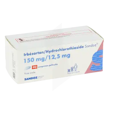 IRBESARTAN/HYDROCHLOROTHIAZIDE SANDOZ 150 mg/12,5 mg, comprimé pelliculé