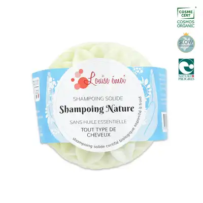 Louise émoi Shampoing Solide Doux, sans huile essentielle « Le Nature » Bio 100g