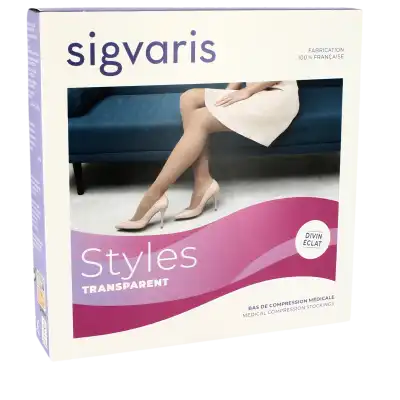 Sigvaris Essentiel Semi-transparent Bas Auto-fixants  Femme Classe 1 Dune Large Normal à DREMIL LAFAGE