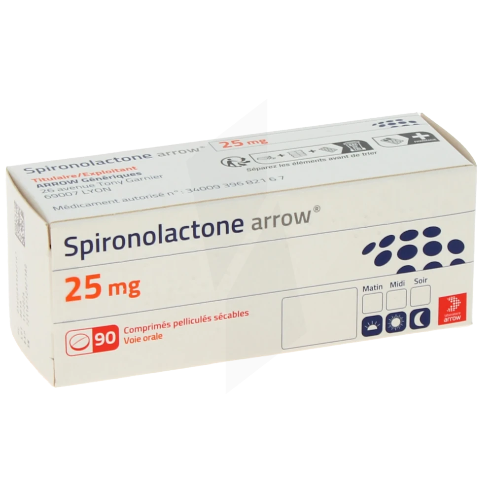 Spironolactone Arrow 25 Mg, Comprimé Pelliculé Sécable