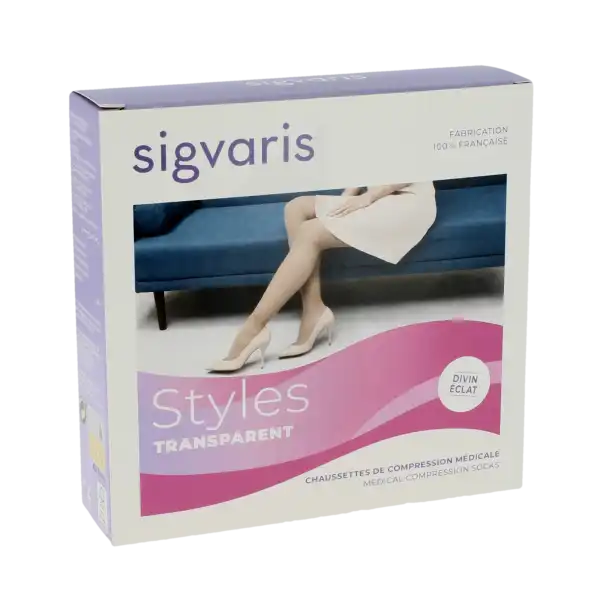 Sigvaris Styles Transparent Chaussettes  Femme Classe 2 Beige 120 Xsmall Normal