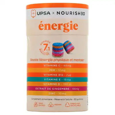 Upsa X Nourished Gummies Energie Gomme 7 En 1 B/30 à QUINCY-SOUS-SÉNART