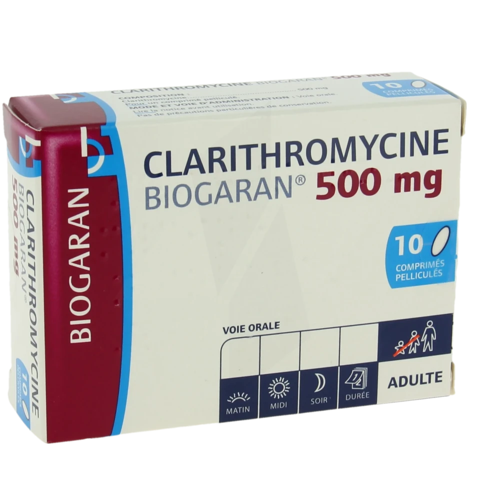 Clarithromycine Biogaran 500 Mg, Comprimé Pelliculé