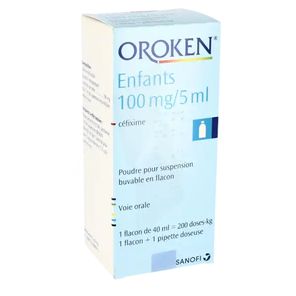 Oroken Enfants 100 Mg/5 Ml, Poudre Pour Suspension Buvable En Flacon