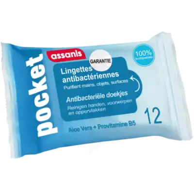 Assanis Pocket Lingette Antibactérienne Mains Paquet/12 à LES ANDELYS
