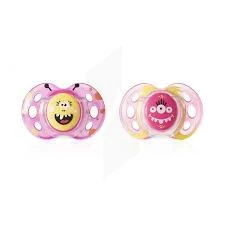 Tommee Tippee - Lot De 2 Sucettes Fun Style - 18/36 Mois - Fille