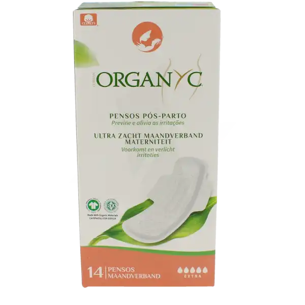 Organyc Serviette Périodique Coton Bio Douceur Maternité Sachet/14