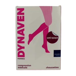 Sigvaris Dynaven Semi-opaque Chaussette Classe 2 Femme Noir Normal S+