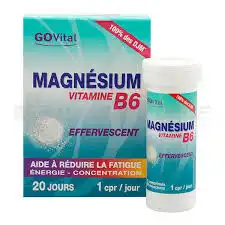 GOVITAL MAGNESIUM VITAMINE B6, 20 comprimés effervescents
