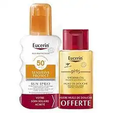 Eucerin Sun Sensitive Protect Spf50+ Spray Corps Fl/200ml + Huile Douche Offerte à ANDERNOS-LES-BAINS