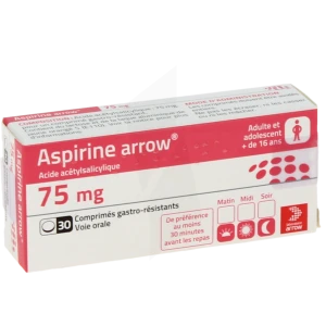 Aspirine Arrow 75 Mg, Comprimé Gastro-résistant