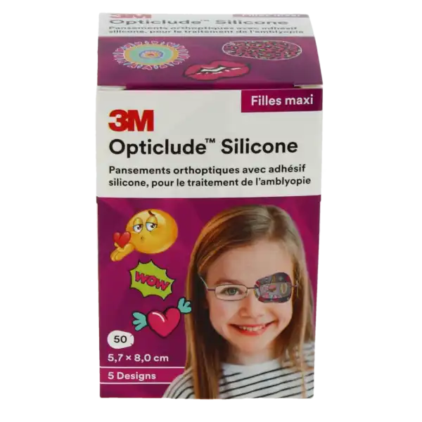 Opticlude Design Girl Pans Orthoptique Silicone Maxi 5,7x8cm B/50