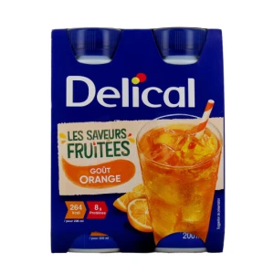 Delical Boisson Fruitee Nutriment Saveur Orange 4bouteilles/200ml