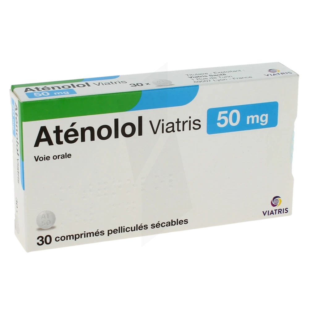Atenolol Viatris 50 Mg, Comprimé Pelliculé Sécable
