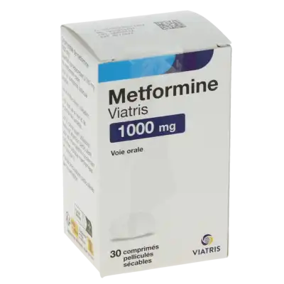 Metformine Viatris 1000 Mg, Comprimé Pelliculé Sécable à CUISERY