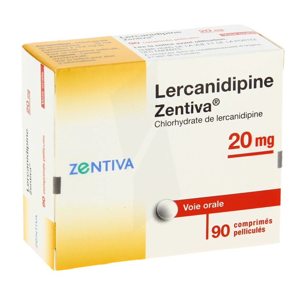 Lercanidipine Zentiva 20 Mg, Comprimé Pelliculé