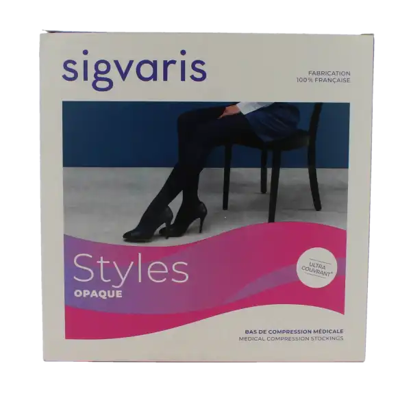 Sigvaris Styles Opalis Opaque Collant Classe 2 Femme Noir Normal S