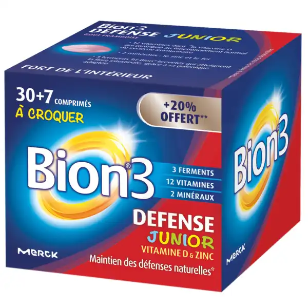 Bion 3 Défense Junior Comprimés à Croquer Framboise B/30+7