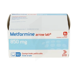 Metformine Arrow Lab 850 Mg, Comprimé Pelliculé