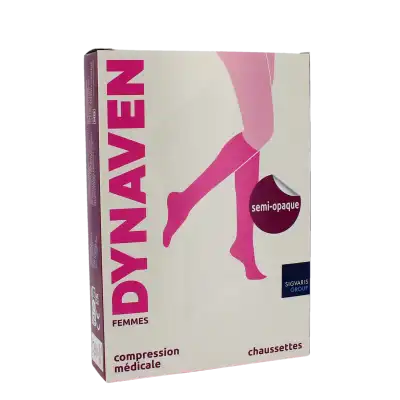 Sigvaris Dynaven Semi-opaque Chaussette Classe 2 Femme Noir Long L+ à Égletons