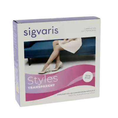 Sigvaris Styles Transparent Chaussettes  Femme Classe 2 Beige 120 Large Normal à Monsempron-Libos