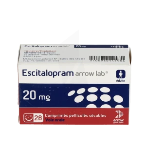 Escitalopram Arrow Lab 20 Mg, Comprimé Pelliculé Sécable