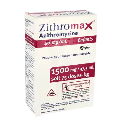 Zithromax 40 Mg/ml Enfants, Poudre Pour Suspension Buvable à SAINT-SAENS
