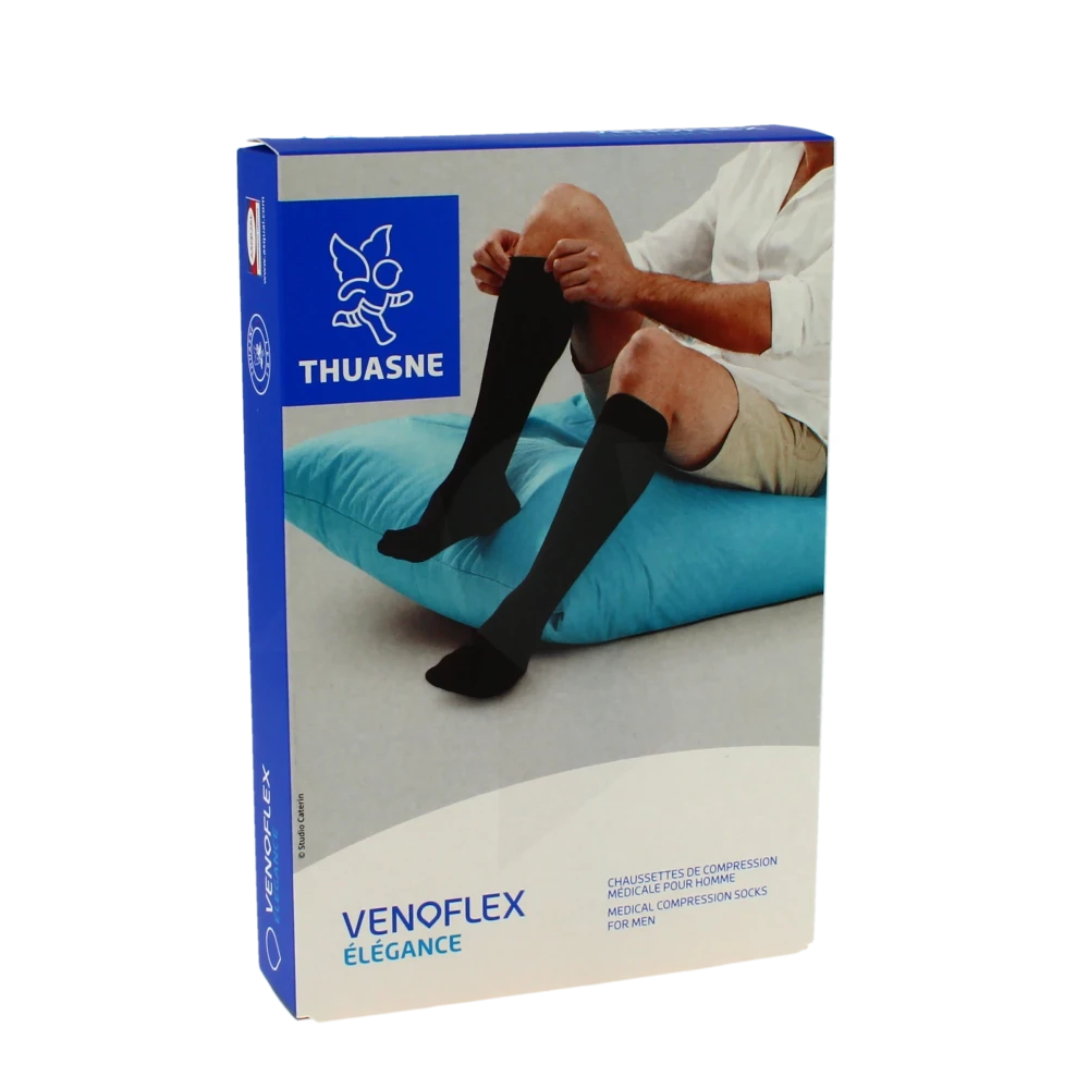 Venoflex Elegance 3 Chaussette Pied Ouvert Homme Noir Taille 2n