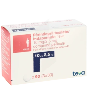 Perindopril Tosilate/indapamide Teva 10 Mg/2,5 Mg, Comprimé Pelliculé