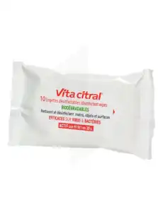 Vita Citral Lingette Biodégradable Désinfectante Etui/10 à GUJAN-MESTRAS