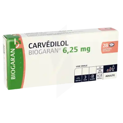 Carvedilol Biogaran 6,25 Mg, Comprimé Sécable à LE LAVANDOU