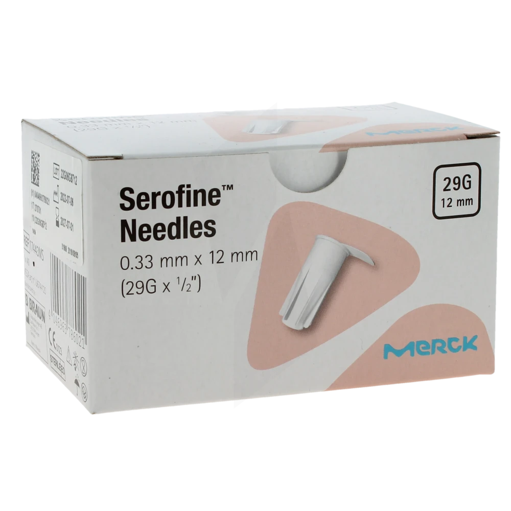 Merck Serofine Needles Aiguilles 29g 0,33mmx12mm B/40