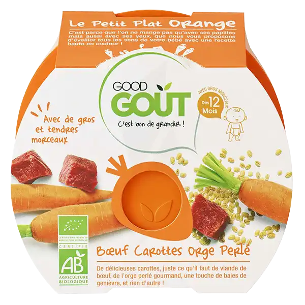 Good Goût Alimentation Infantile Boeuf Carottes Orge Perlé Assiette/220g