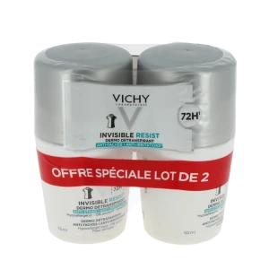 Vichy Deodorant Dermo-tolerance Dermo-détranspirant Invisible Protect 72h Anti-taches Anti-irritations 2roll-on/50ml