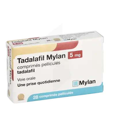 Tadalafil Mylan 5 Mg, Comprimé Pelliculé à Paris