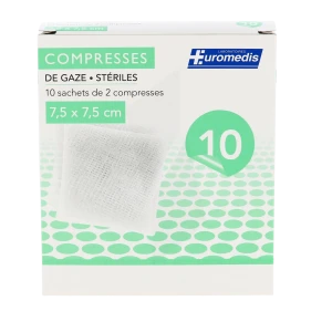 Euromedis Compr St Gaze 7,5x7,5 10sach/2