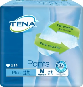 Tena Pants Plus Slip Absorbant Incontinence Urinaire Médium 4sachet/14