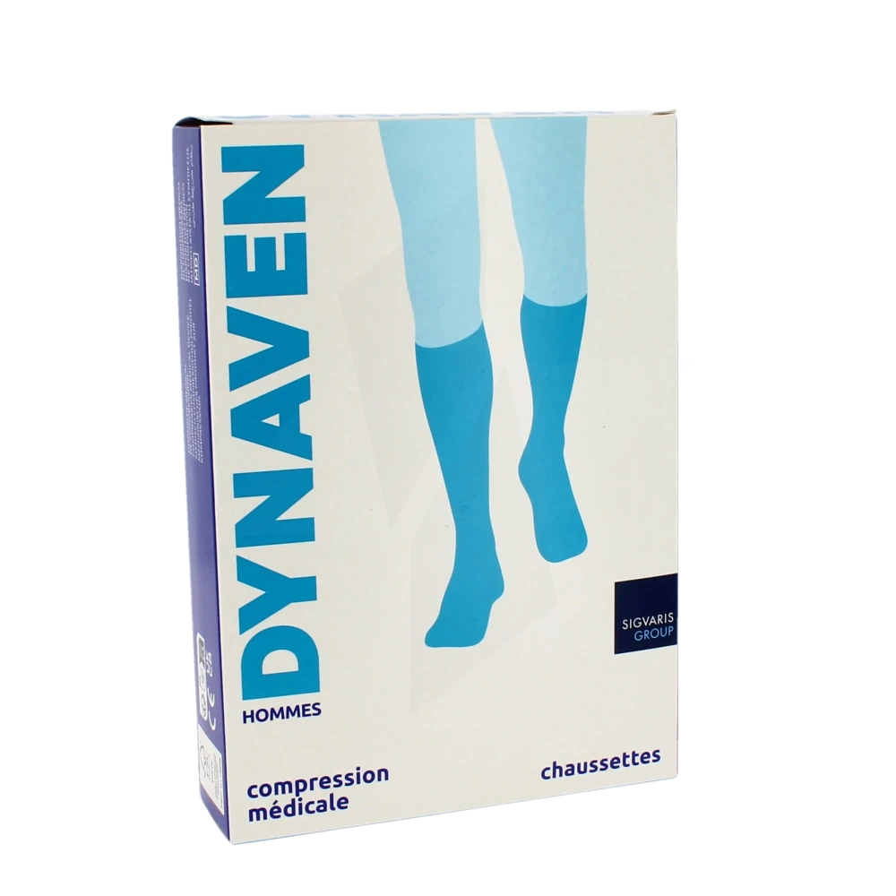 Sigvaris Dynaven Semi-opaque Fin Chaussette Classe 2 Homme Marine Normal S