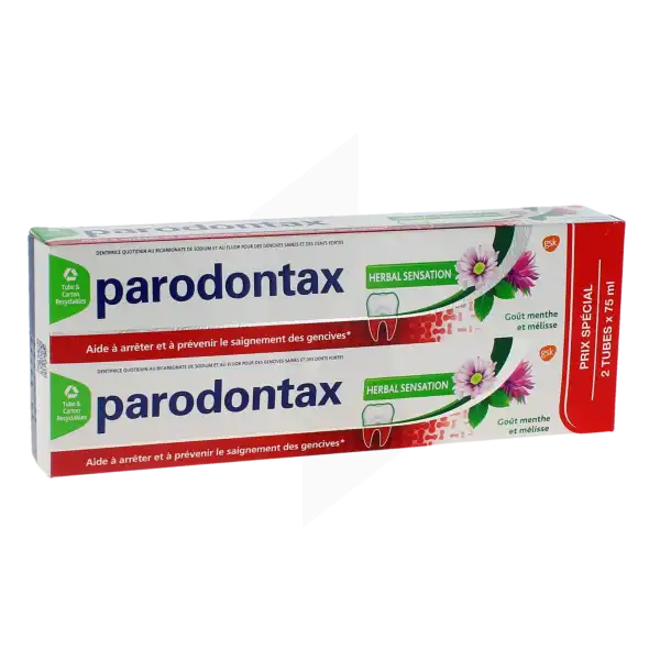 Parodontax Herbal Sensation Dentifrice 2 Tubes De 75 Ml